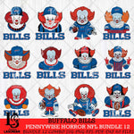 Buffalo Bills Pennywise Horror NFL Bundle 12 SVG Eps Dxf Png File, NFL svg, Digital Download, Instant Download