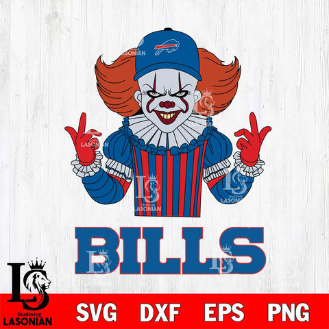 Buffalo Bills Pennywise Horror Sport 8 Svg Eps Dxf Png File, NFL svg, Digital Download, Instant Download