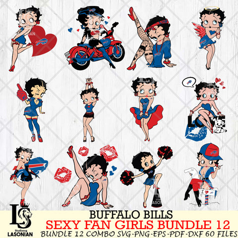 Buffalo Bills Sexy Fan Girls Bundle 12 Svg Eps Dxf Png File, Digital Download, Instant Download