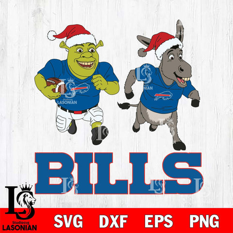 Buffalo Bills Shrek and Donkey Football Cricut,Christmas SVG DXF EPS PNG FILE, Digital Download,Instant Download, Silhouette