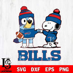 Buffalo Bills Snoopy & Bluey Football Svg Eps Dxf Png File,NFL Svg Files,Christmas svg ,Digital Download ,Instant Download