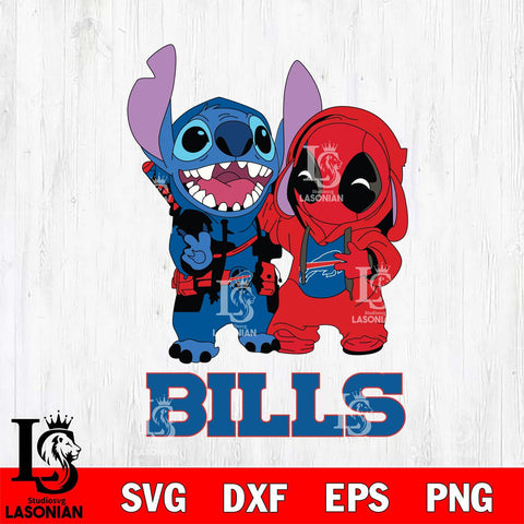 Buffalo Bills Stitch And Deadpool Cute Svg Eps Dxf Png File, Digital Download, Instant Download