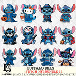 Buffalo Bills Stitch Horror Bundle 12 SVG Eps Dxf Png File, Bundle NFL svg, Digital Download, Instant Download