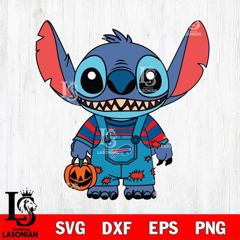 Buffalo Bills Stitch Horror Football Halloween Svg Eps Dxf Png File, NFL svg, Digital Download, Instant Download
