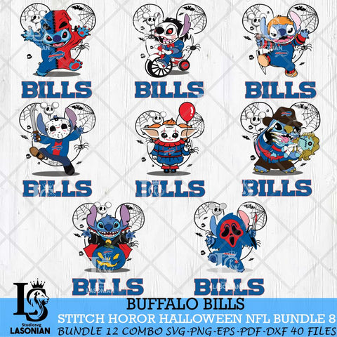 Buffalo Bills Stitch Horror Halloween Bundle 8 Svg Eps Dxf Png File, Digital Download, Instant Download
