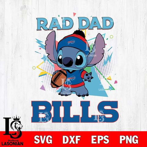 Buffalo Bills Stitch Rad Dad SVG DXF EPS PNG FILE, Disney Father day File Cut,Digital Download,Instant Download,Disney Svg Files