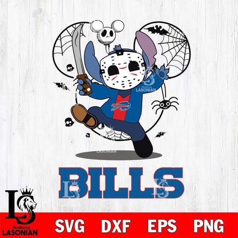 Buffalo Bills Stitch jason voorhees Halloween Svg Eps Dxf Png File, Digital Download, Instant Download