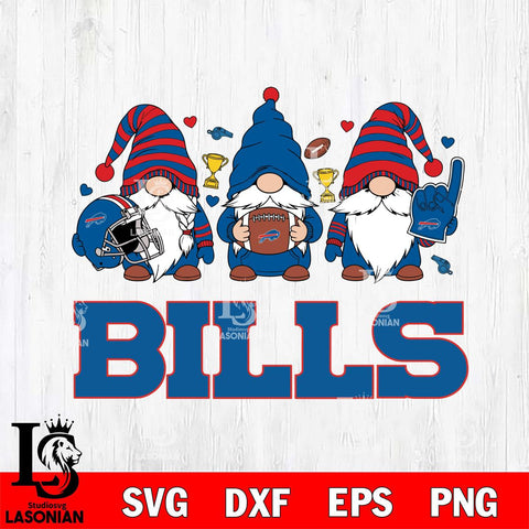 Buffalo Bills Three Gnome File Cut, NFL SVG, Digital Download , CHRISTMAS Criucut , Silhouette