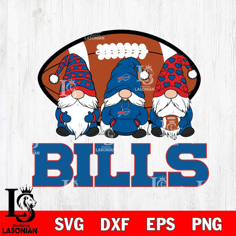 Buffalo Bills Three Gnome Football File Cut, NFL SVG, Digital Download , CHRISTMAS Criucut , Silhouette