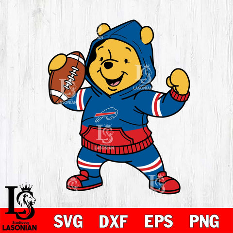 Buffalo Bills Winnie The Pooh Disney Football Christmas File Cut, NFL SVG DXF EPS PNG FILE, Digital Download , Criucut , Silhouette