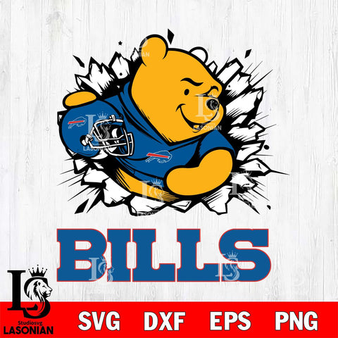 Buffalo Bills Winnie The Pooh NFL Cricut, NFL SVG DXF EPS PNG FILE, Digital Download,Instant Download, Silhouette