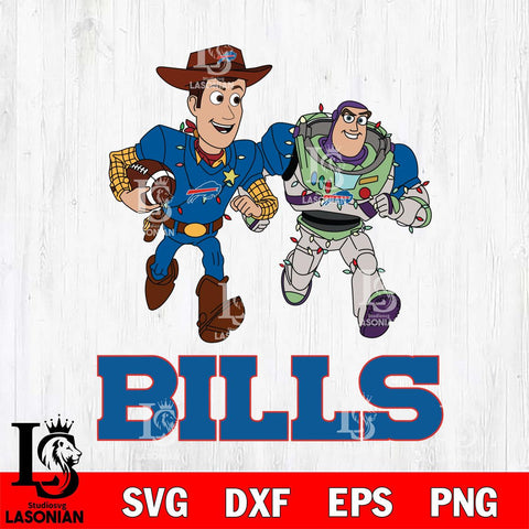 Buffalo Bills Woody & Buzz Lightyear Football Cricut,Christmas SVG DXF EPS PNG FILE, Digital Download,Instant Download, Silhouette