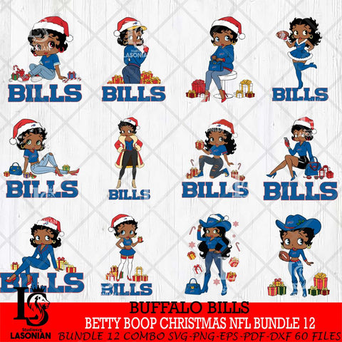 Buffalo Bills  Betty Boop Christmas NFL Bundle File Cut, NFL SVG DXF EPS PNG PDF File, Digital Download , Criucut , Silhouette