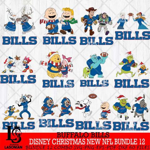 Buffalo Bills  Disney Christmas New NFL Bundle 12 Cricut,Christmas SVG DXF EPS PNG FILE, NFL Digital Download,Instant Download, Silhouette
