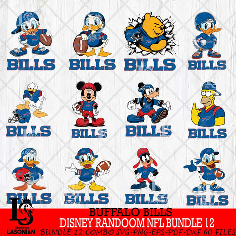 Buffalo Bills  Disney Ramdoom NFL Bundle 12 Cricut,Bundle NFL SVG DXF EPS PNG FILE, Digital Download,Instant Download, Silhouette