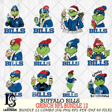 Buffalo Bills  Grinch NFL Bundle 12 SVG Eps Dxf Png File, Digital Download, Instant Download