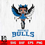 Buffalo Bulls Anglel Black Fan Girl Betty Boop, Svg Eps Dxf Png File, Digital Download