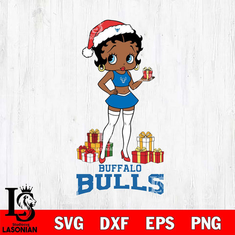 Buffalo Bulls Betty Boop Christmas Gift File Cut, NCAA SVG DXF EPS PNG PDF File, Digital Download , Criucut , Silhouette