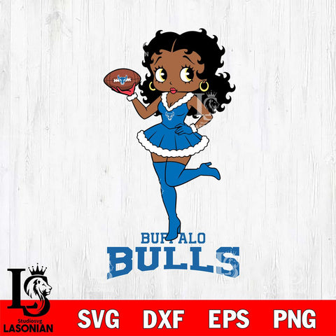 Buffalo Bulls Betty Boop Christmas Rugby File Cut, NCAA SVG DXF EPS PNG PDF File, Digital Download , Criucut , Silhouette