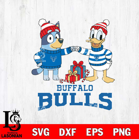 Buffalo Bulls Bluey With Donald Duck Christmas File Cut, NCAA SVG DXF EPS PNG FILE, Digital Download,Instant Download, Silhouette