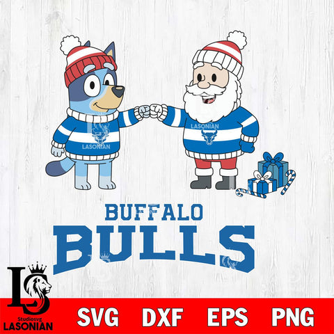 Buffalo Bulls Bluey With Satan Christmas File Cut, NCAA SVG DXF EPS PNG FILE, Digital Download,Instant Download, Silhouette
