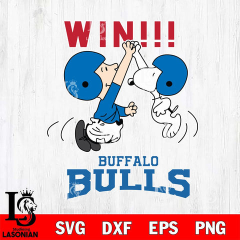 Buffalo Bulls Charlie Brown and Snoopy Win Svg Eps Dxf Png File, NCAA svg , Digital Download , Instant Download, Cricut File