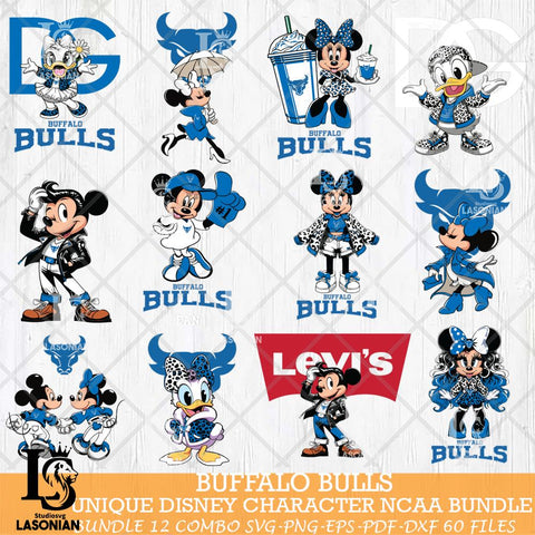 Buffalo Bulls Disney character NCAA Bundle 12 Svg Eps Dxf Png File, Digital Download, Instant Download