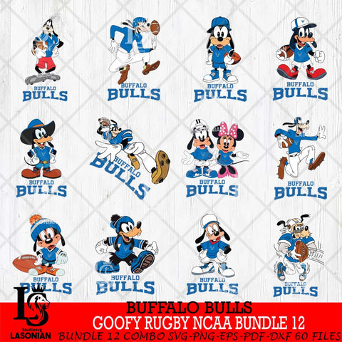 Buffalo Bulls Goofy Rugby Disney NCAA Bundle 12 SVG DXF EPS PNG FILE,NCAA bundle svg ,Football Digital Download,Instant Download, Silhouette