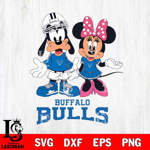 Buffalo Bulls Goofy and Minnie mouse Football SVG DXF EPS PNG FILE,NCAA svg ,Football Digital Download,Instant Download, Silhouette