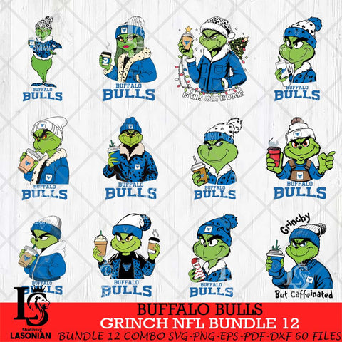 Buffalo Bulls Grinch NCAA Bundle 12 SVG Eps Dxf Png File, Digital Download, Instant Download