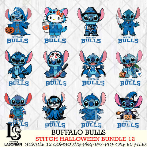 Buffalo Bulls Stitch Horror Bundle 12 SVG Svg Eps Dxf Png File, NCAA svg, Digital Download, Instant Download