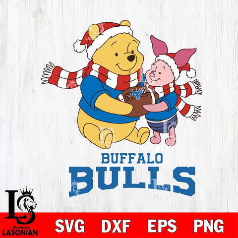 Buffalo Bulls Winnie the Pooh & Piglet Football Cricut,Christmas SVG DXF EPS PNG FILE, NCAA Digital Download,Instant Download, Silhouette