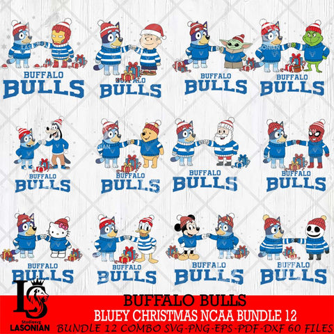 Buffalo Bulls  Bluey friends christmas NCAA Bundle File Cut,Bundle NCAA SVG DXF EPS PNG FILE, Digital Download,Instant Download, Silhouette
