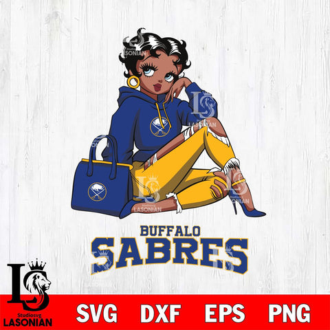 Buffalo Sabres Awesome Black Fan Girl Betty Boop, Svg Eps Dxf Png File, Digital Download