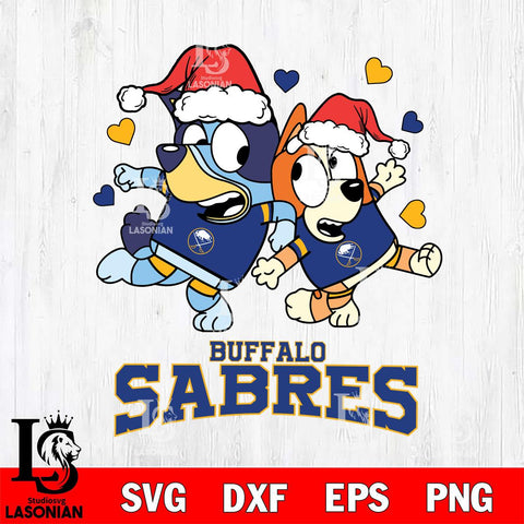 Buffalo Sabres Bluey Christmas NFL Svg Eps Dxf Png File, Digital Download