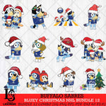 Buffalo Sabres Bluey Christmas NHL Bundle 12 Svg Eps Dxf Png File, Digital Download, Instant Download