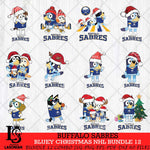 Buffalo Sabres Bluey Christmas NHL Bundle 12 Cricut , Christmas Svg , Bluey svg , Digital Download, dxf eps png pdf file