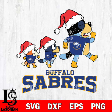 Buffalo Sabres Bluey Family Christmas Svg Eps Dxf Png File, Digital Download
