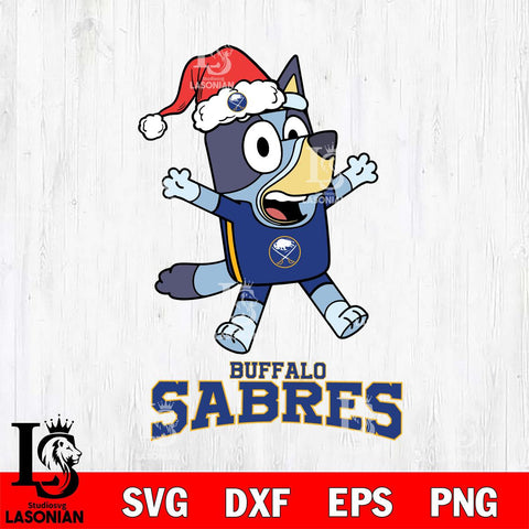 Buffalo Sabres Bluey Happy Christmas Svg Eps Dxf Png File, Digital Download