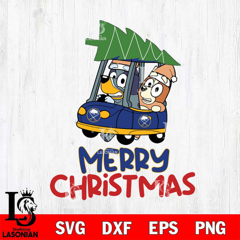 Buffalo Sabres Bluey Merry Christmas Svg Eps Dxf Png File, Digital Download