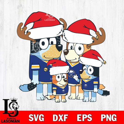 Buffalo Sabres Bluey Santa Family Svg Eps Dxf Png File, Digital Download, Instant Download