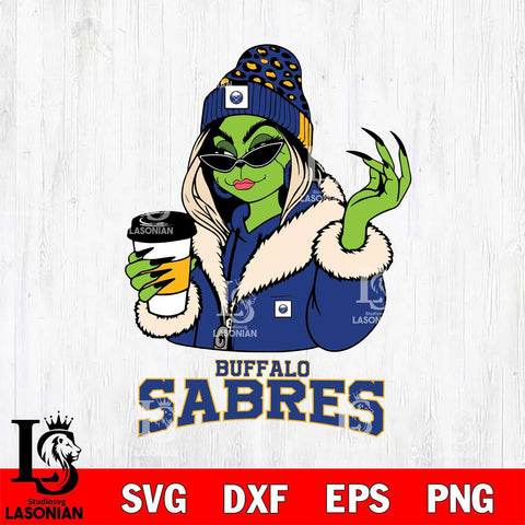 Buffalo Sabres Boujee Grinch Girls Christmas Cut Files, Cricut,Christmas Svg Dxf Eps Png file , Digital Download