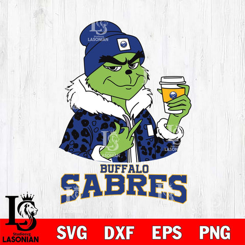 Buffalo Sabres Boujee Grinch Leopard Christmas Cut Files, Cricut,Christmas Svg Dxf Eps Png file , Digital Download