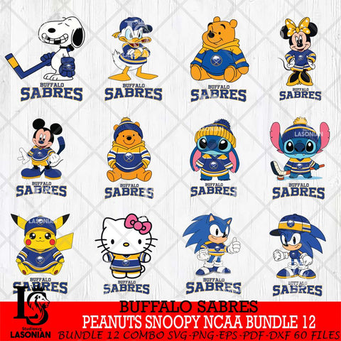 Buffalo Sabres Disney Hockey NHL Bundle 12 SVG DXF EPS PNG FILE,NHL Bundle File Cut,Disney Digital Download,Instant Download, Silhouette