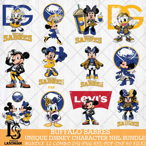 Buffalo Sabres Disney character NHL Bundle 12 Svg Eps Dxf Png File, Digital Download, Instant Download