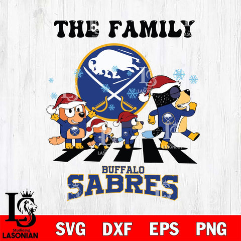 Buffalo Sabres Family Bluey Christmas Svg Eps Dxf Png File, Digital Download