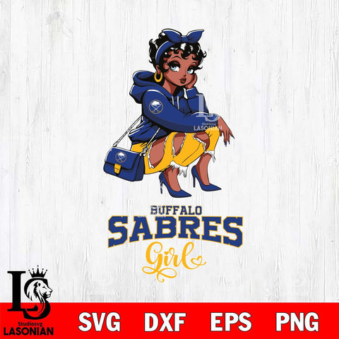 Buffalo Sabres Fashion Black Fan Girl Betty Boop, Svg Eps Dxf Png File, Digital Download