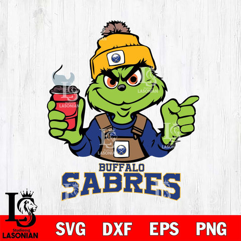 Buffalo Sabres Grinch with coffee Svg Eps Dxf Png File, Digital Download, Instant Download