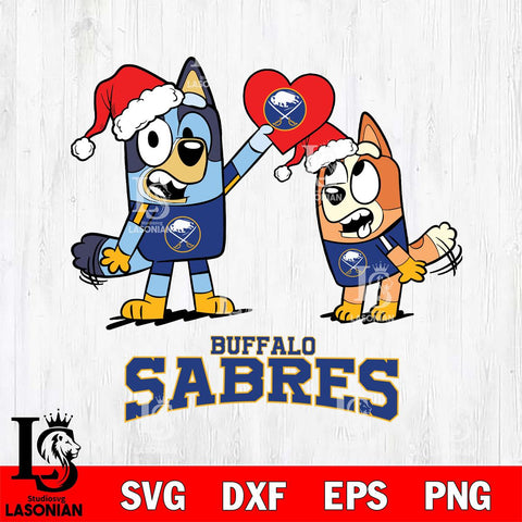 Buffalo Sabres Love Bluey Christmas Svg Eps Dxf Png File, Digital Download