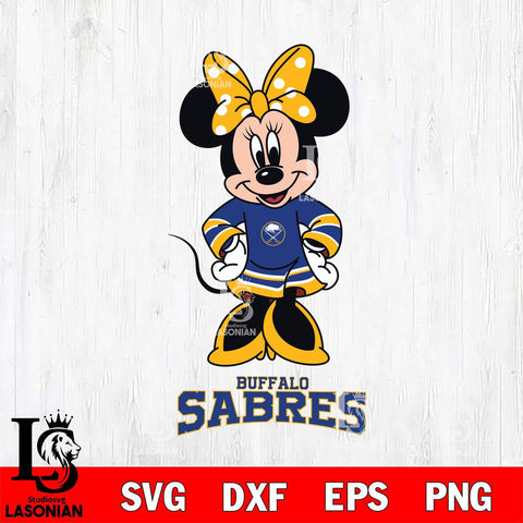 Buffalo Sabres Minnie Mouse NHL Hockey SVG DXF EPS PNG FILE,NHL File Cut,Disney Digital Download,Instant Download, Silhouette